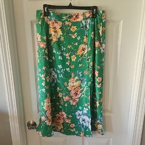 LOFT Vibrant Floral A-Line Skirt